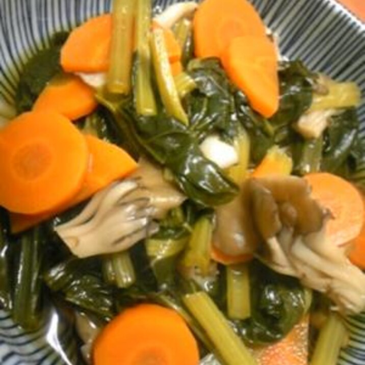 簡単!小松菜とマイタケの煮物